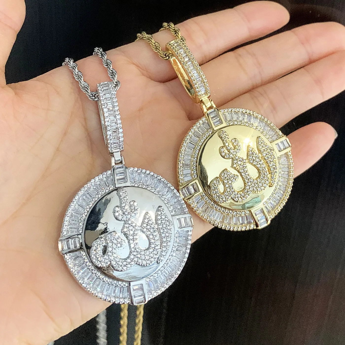CZ Hip Hop Cuban Flame Pendant Necklace, Gift for Him Her & Friends, Suitable for Parties, Nightclubs, Bars and Weddings