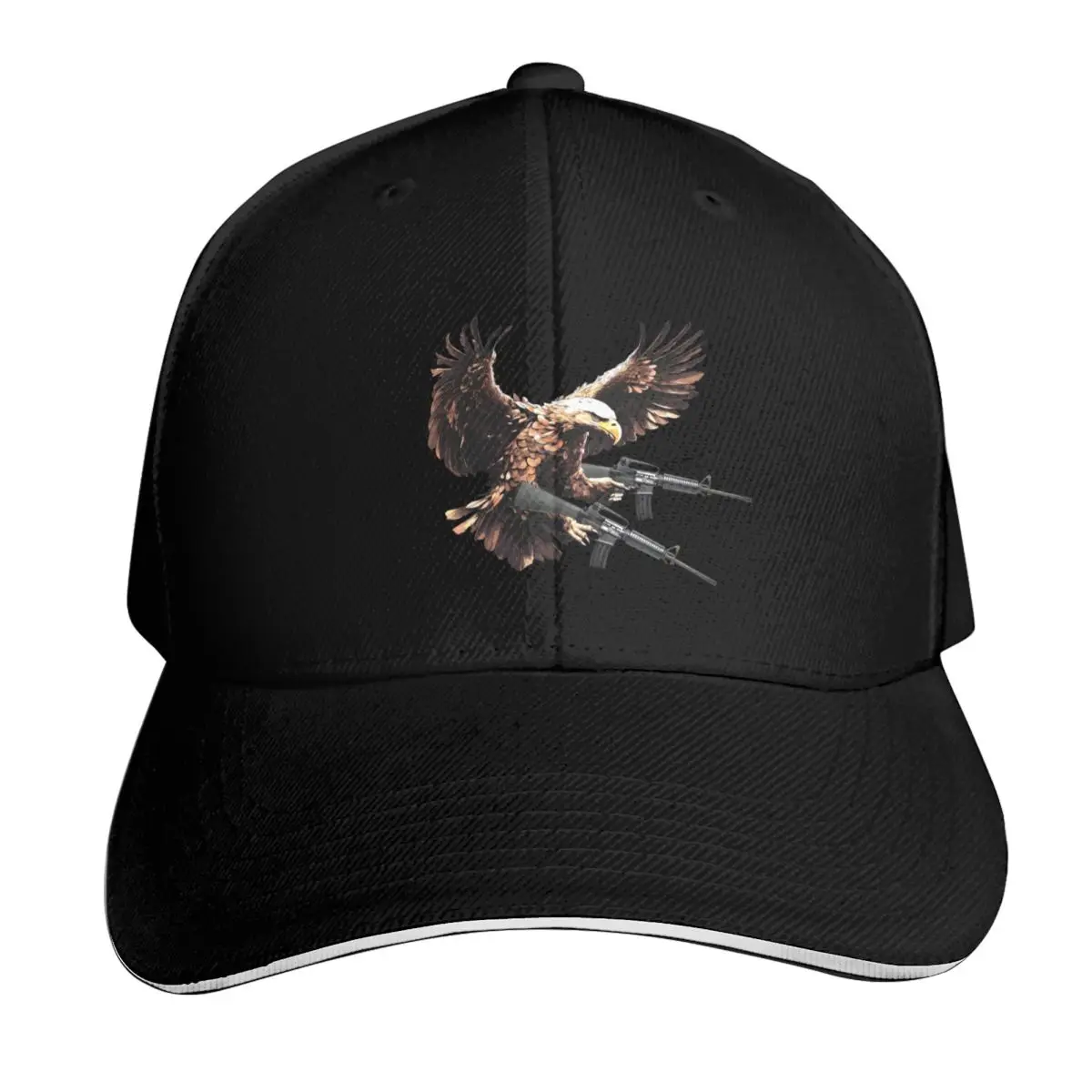 

Bald Eagle with AR15 Baseball Cap Wild Ball Hat hats for men Kids Hat men's big size hat Women Beach Fashion Men's