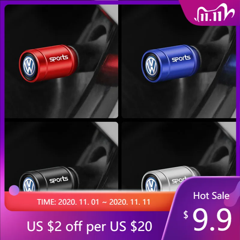 

4Pcs Volkswagen Valve Cap Alloy Dust Cover Car Tire Accessories For VW Polo Golf GTI CC Tiguan Arteon Passat Jetta Touareg ID.3