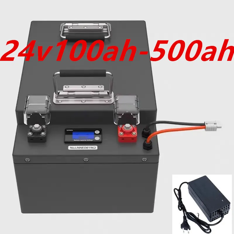 

Rechargeable 24V Lifepo4 Battery for 2000W Solar System UPS Trolling Motor - 100Ah 150Ah 250Ah 300Ah 350Ah 400Ah 500Ah Options A