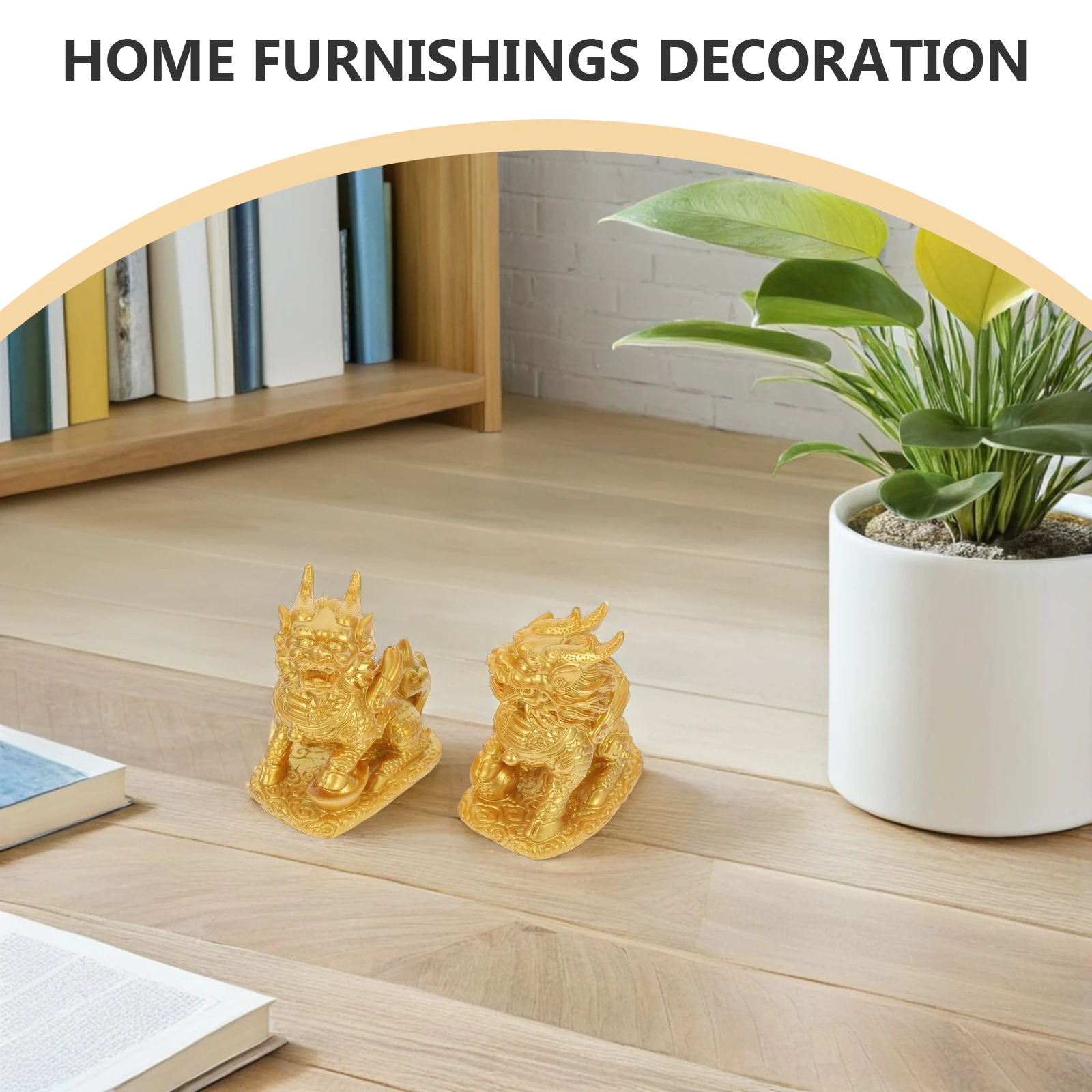 

1 Pair Sculpture Attract Wealth Prosperity Good Luck Guardian Statue Chinese Guardian Statues Home Office Living Room Decoration