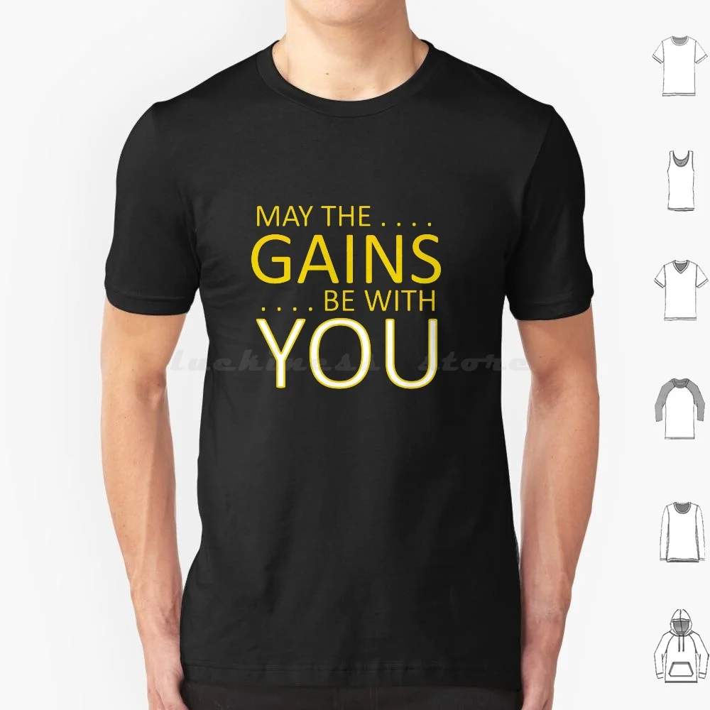 May The Gains Be With You T Shirt Cotton Men Women DIY Print Stars Wars Star Lifting Lightsaber Christmas Gym Fitness Beast