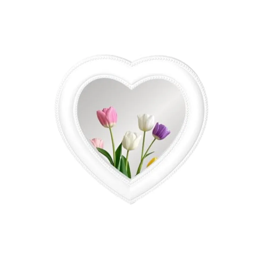 

Heart Magnetic Locker Mirror for Girls, 6.9"x7.3" Real Glass Mirror Magnetic for School Locker, Locker Accessories Makeup Mirro