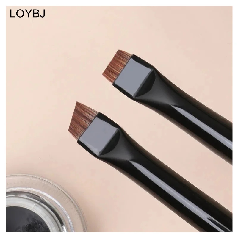 LOYBJ 1/2 adet bıçak makyaj fırçaları açılı ince kaş fırçası düz ince Eyeliner fırçası profesyonel astar kaş güzellik makyaj aracı
