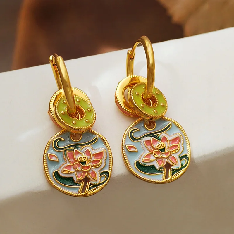 Fashion Jewelry Vintage Temperament Flower Earrings For Women Female Gifts Delicate Design Ear Accessories 2024 Trend New