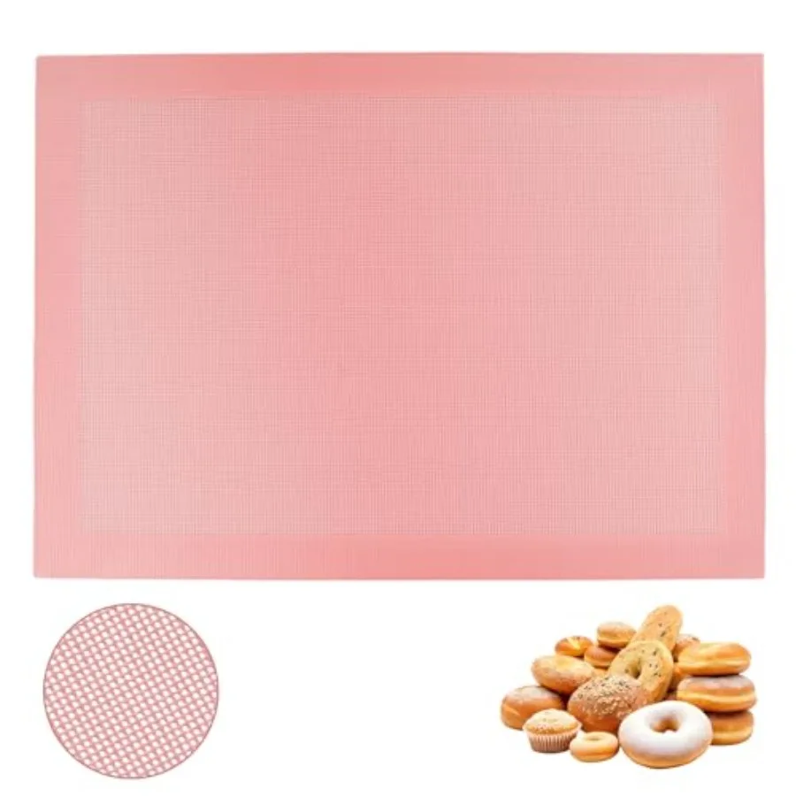 15.7"x11.8" Perforated Baking Mat, Non-Stick Hollow Out Silicone Mat, Reusable Oven Liner for Half Sheet Pan, Making Bread/Pizz