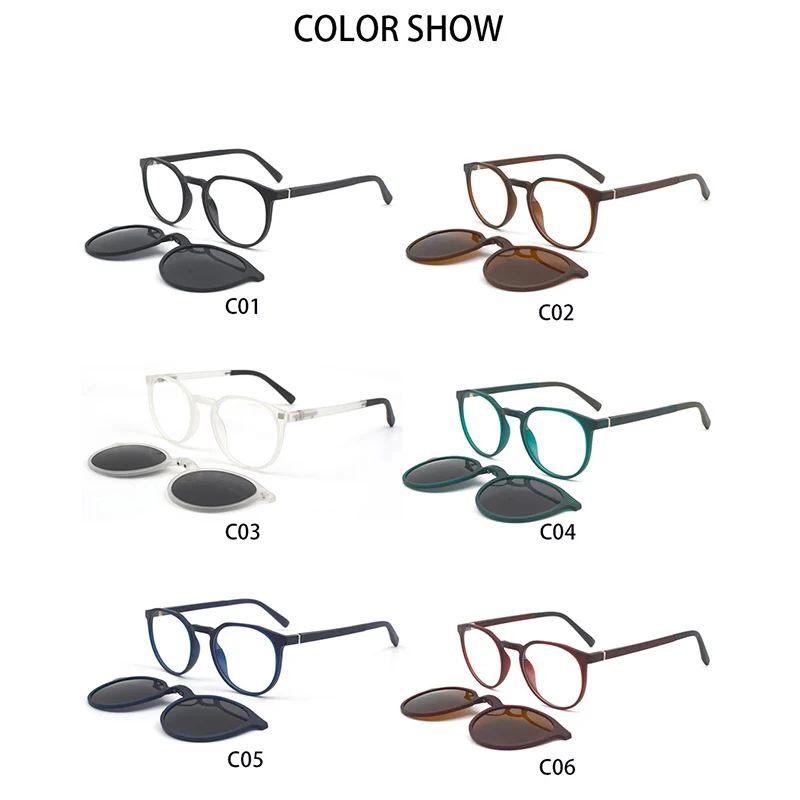 KANDREA Round Sunglasses Women Man Magnetic Glasses Clip on Brand Designer 2023 Vintage Optical Myopia Eyeglasses Eyewear C8011