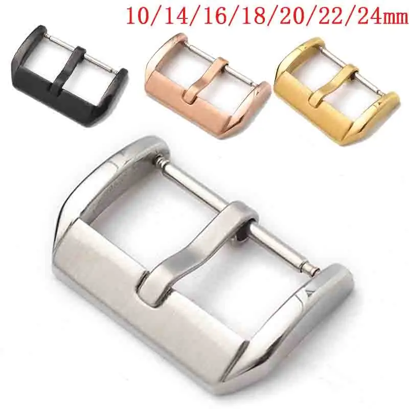 10/14/16/18/20/22/24mm Stainless Steel Watch Buckle Pin Clasp Leather Watchbands Button for Watch Band Watches Accessories