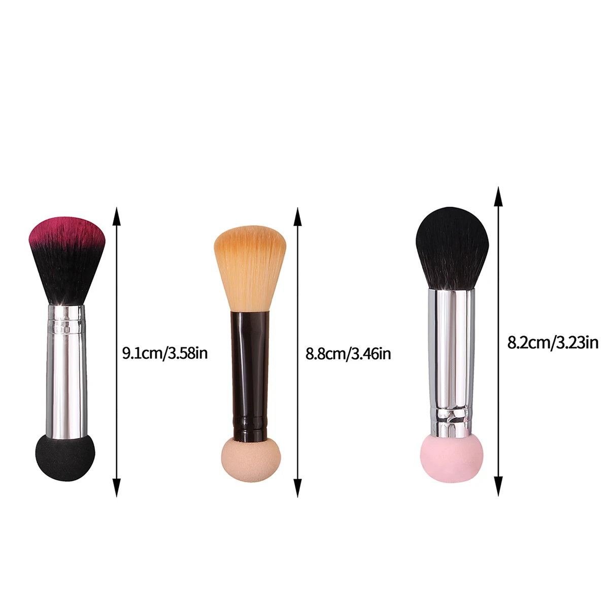 2/3PCS multi-functional dual-head makeupbrush, blush brush,supersoft sponge head concealerbrush,portable makeuptool forbeginners