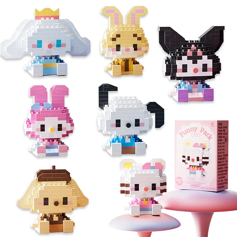 

Sanrio Building Blocks Toys Hello Kitty Kuromi Melody Model Bricks Puzzle Toy DIY Gift for Kids Girls Birthday Favor Decor ﻿