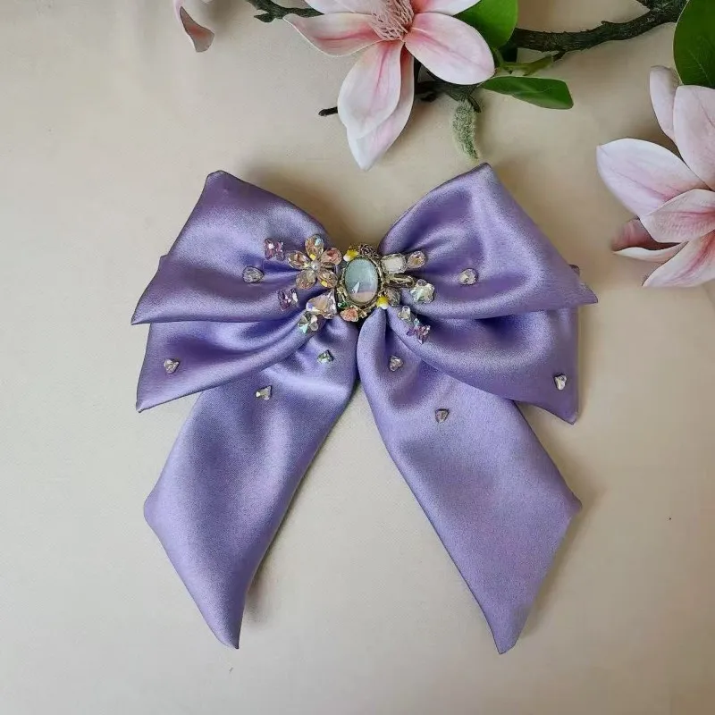 

Новая оригинальная высококачественная атласная заколка для волос с кисточками и бантом для тяжелой промышленности, элегантный головной убор, милый журнал, пружинный зажим