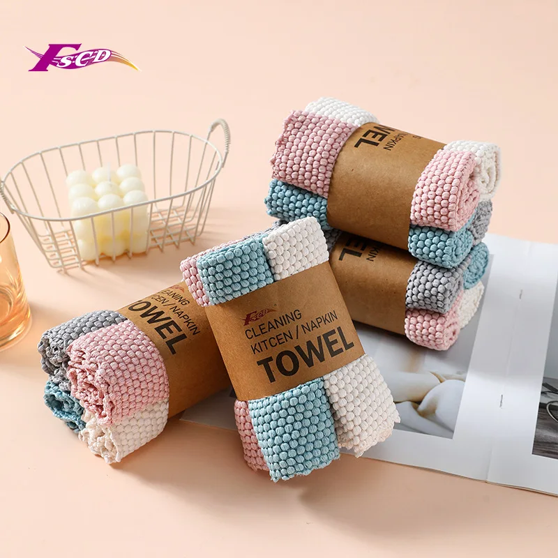 Absorbent quick-drying cleaning towel, wet and dry non-marking rag, wipe glass, wash dishes, wipe tables, decontaminate