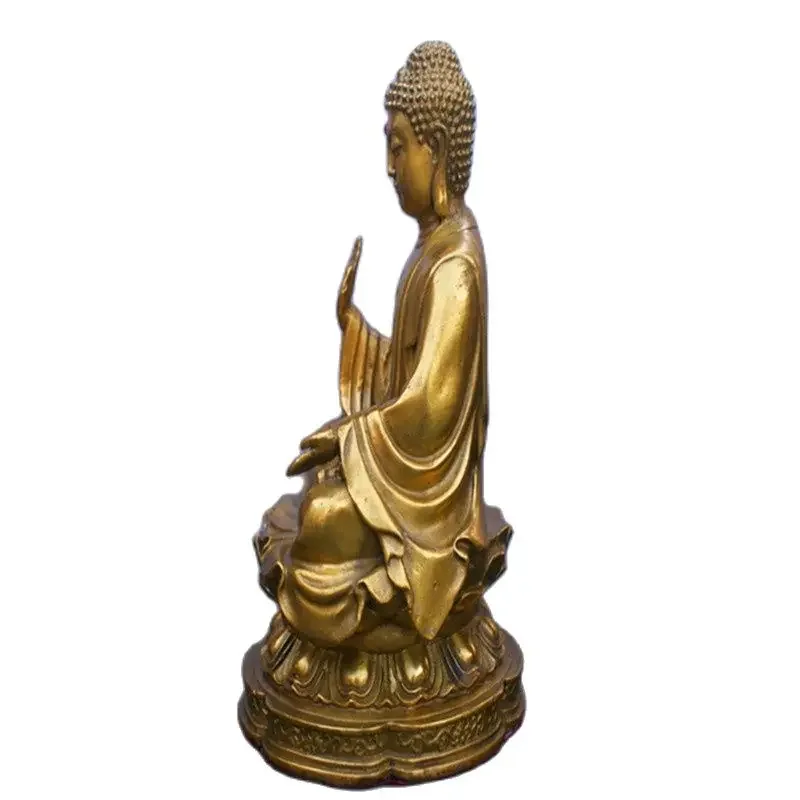 China Brass Buddha Statue Fengshui Worship Deity Statue