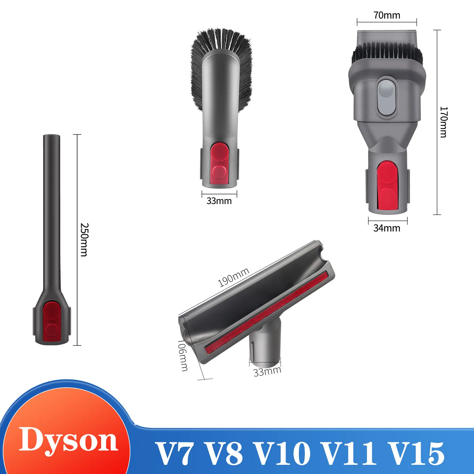 استبدال ل دايسون V7 V8 V10 V11 V15 مكنسة كهربائية فرش فوهة أداة شفط رئيس فراش فرشاة رئيس الملحقات