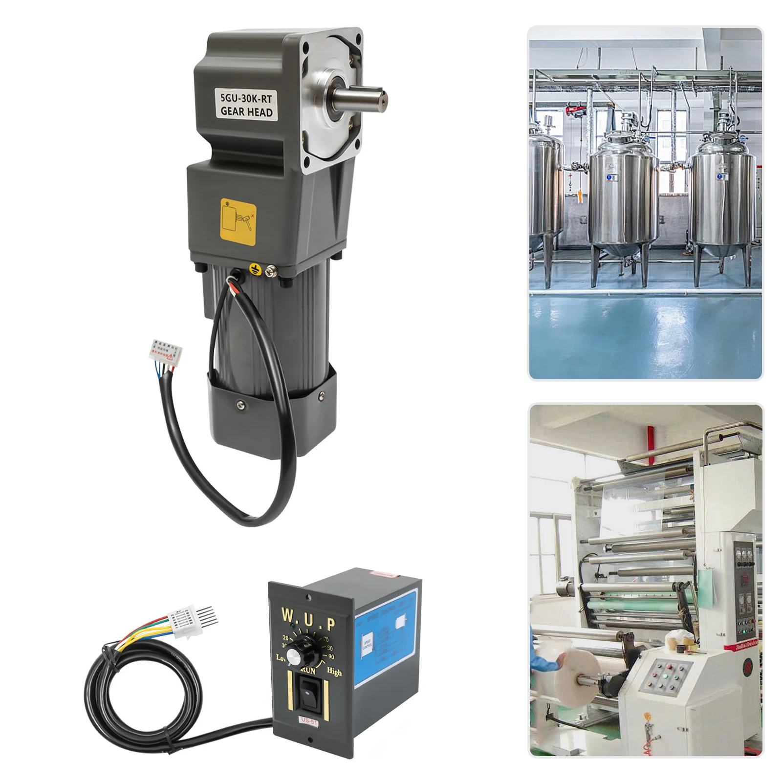 120W 30K 90° Right Angle Output Speed Reduction Motor 1:30 (30K) Electric Speed Reduction Motor Medium Solid Motor