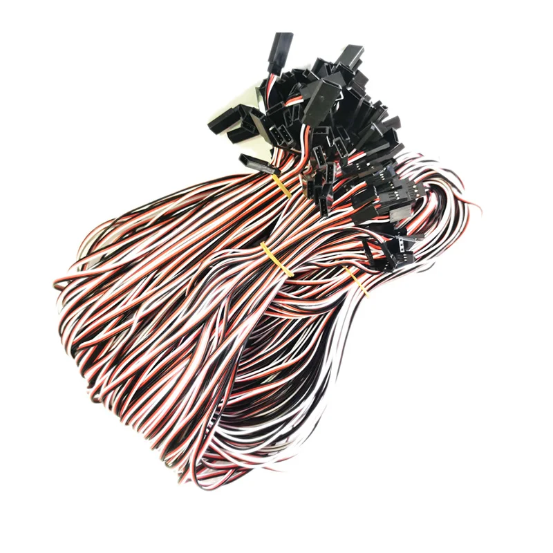 10pcs/batch 100mm/150mm/200mm/300mm/500mm/1000mm Servo Extension Cable Female Pair Male Suitable For Jr Futaba Rc Servo Toymodel