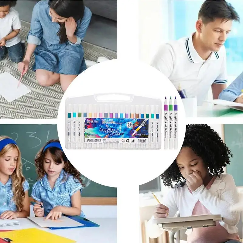 قلم تلوين مقاوم للماء سريع الجفاف ، أقلام ألوان إبداعية ، مستلزمات رسم للطلاب ، ألوان مائية قابلة للتكديس ، 36X