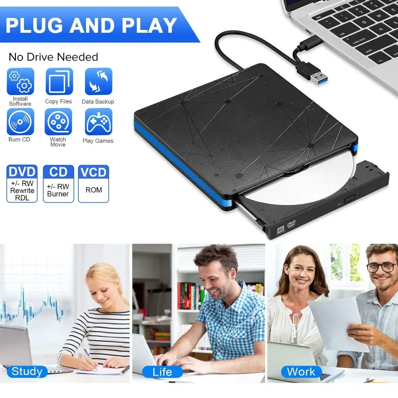 Tray mobile external optical drive Desktop computer external optical drive Notebook portable burning optical drive