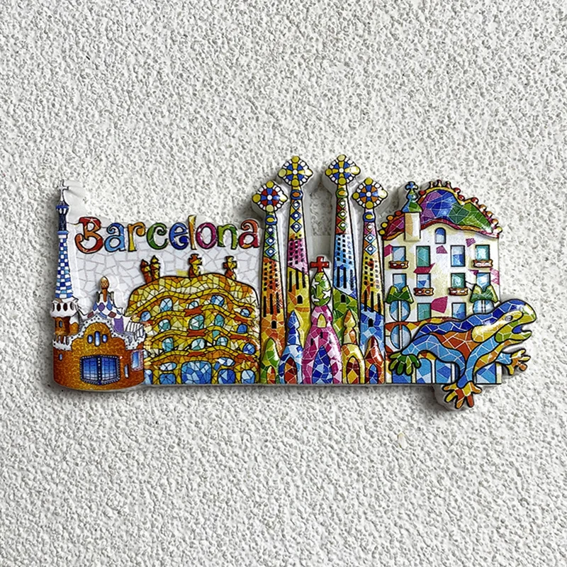 

Colorful Barcelona 3D Resin Fridge Magnets - Unique Architectural Decor, Perfect for Home & Room Decor
