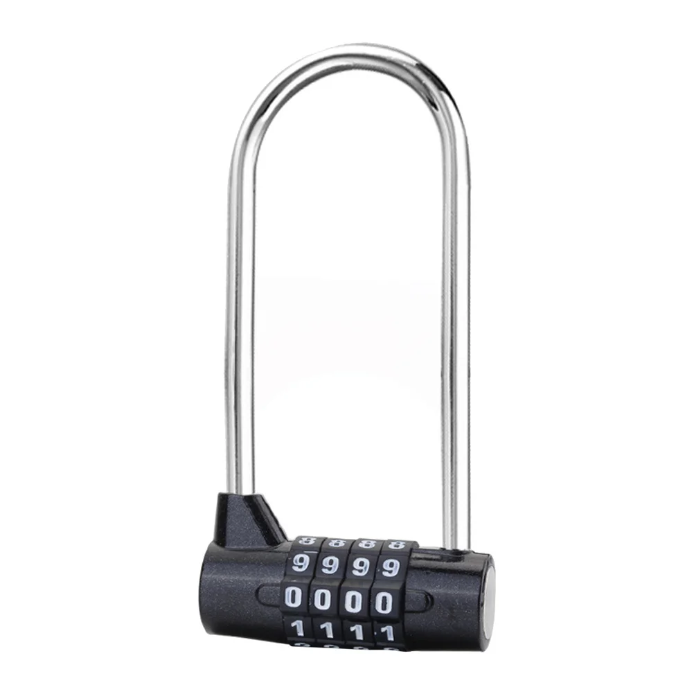 

Resettable 4 Digit Combination Padlock Long Shackle Compact Size Lightweight Portable for Multiple Uses Combination Padlock