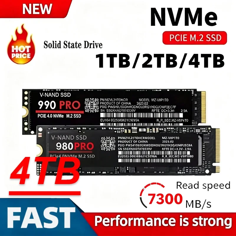 980Pro 990Pro 1TB M.2 PCIe 4.0 NVMe 7300MB/s Max Transfer Speed Stable Internal Solid State Drive For Laptop PC Original