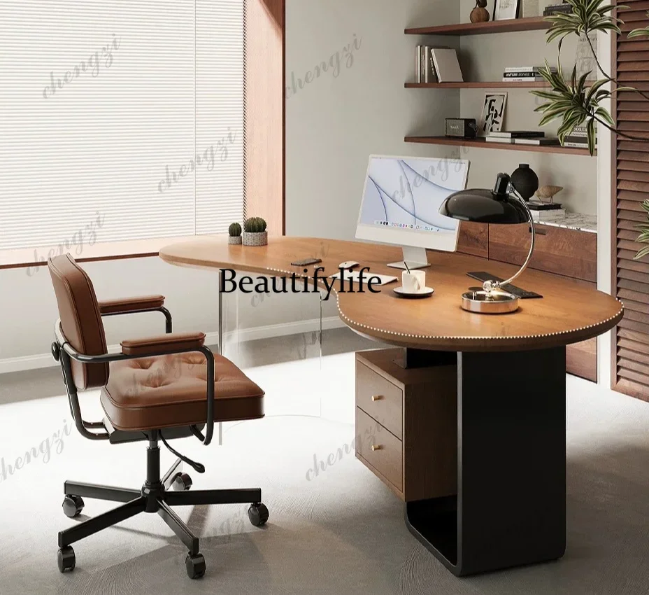 NQ52 Solid wood boss desk President's office computer desk Workbench Home desk Light luxury modern high-end sense