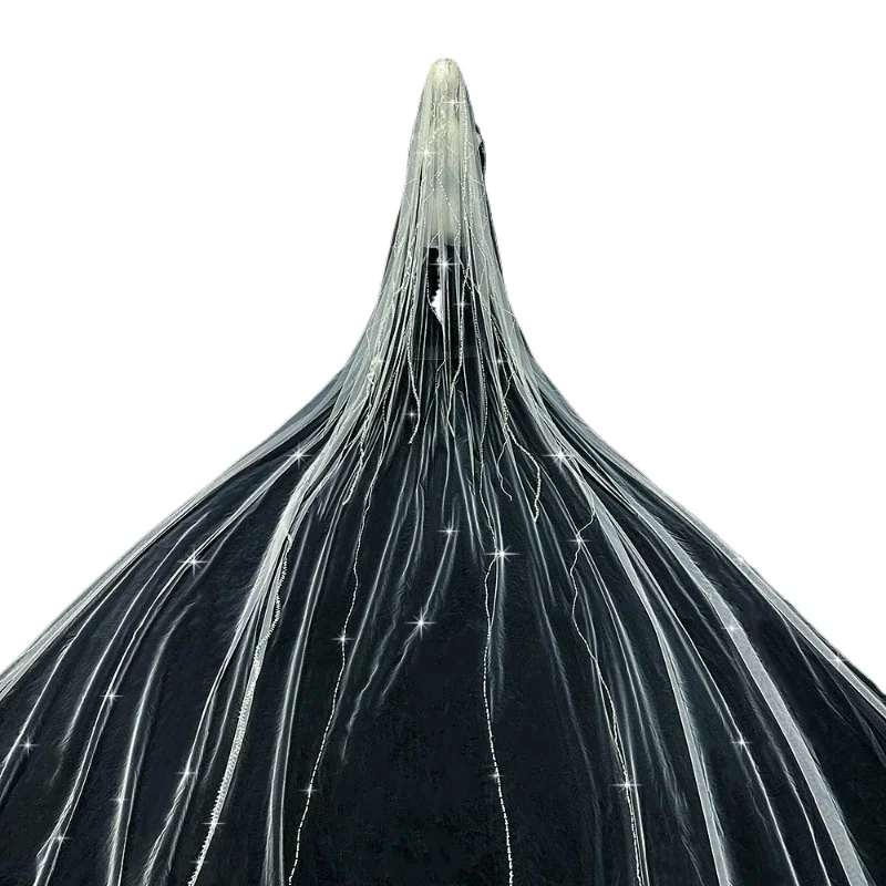 Bridal wedding veil premium handmade heavy industry veil long pearl sequins trailing