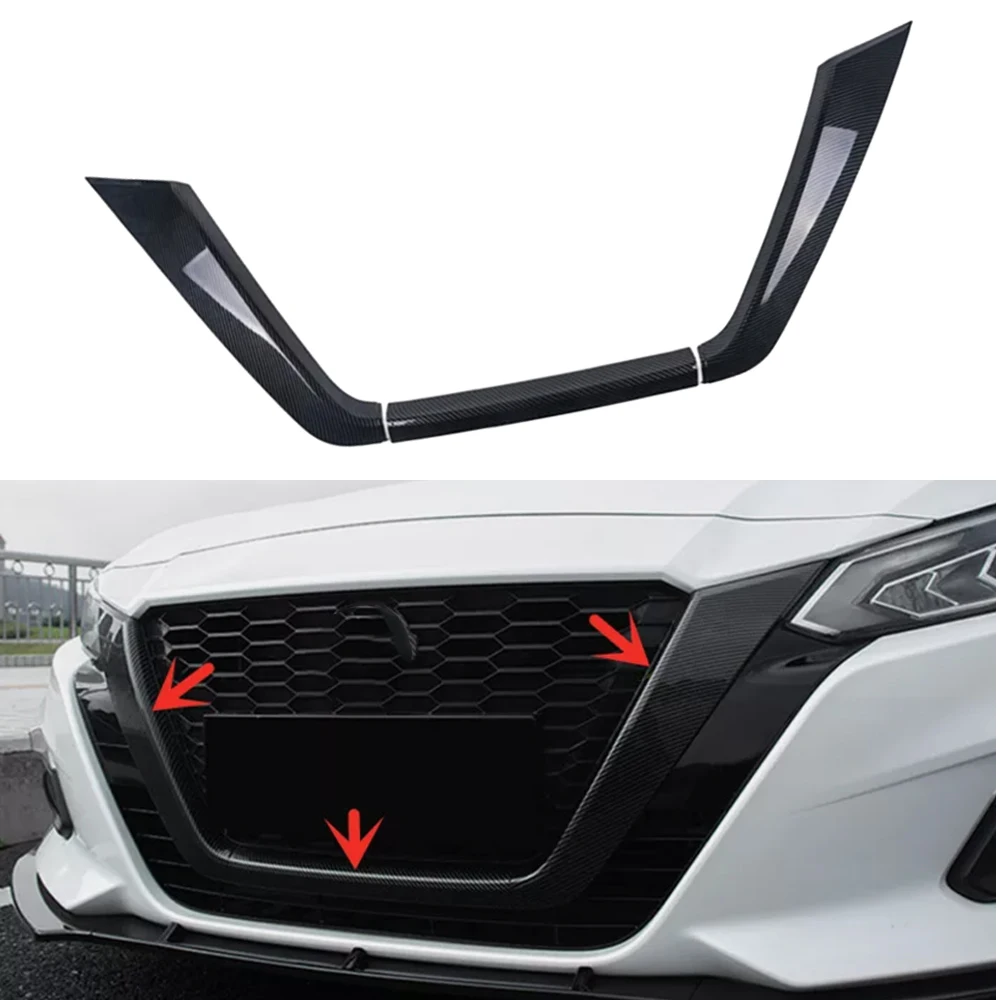 3pcs Front Grille Frame Cover Trim Car accessories for Nissan Altima 2019-2024