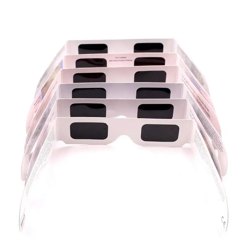 Sun Viewing Glasses 10Pcs Paper Solar Eclipse Glasses Safety Viewing Block for Harmful Uv Light Lightweight Unisex Translucent