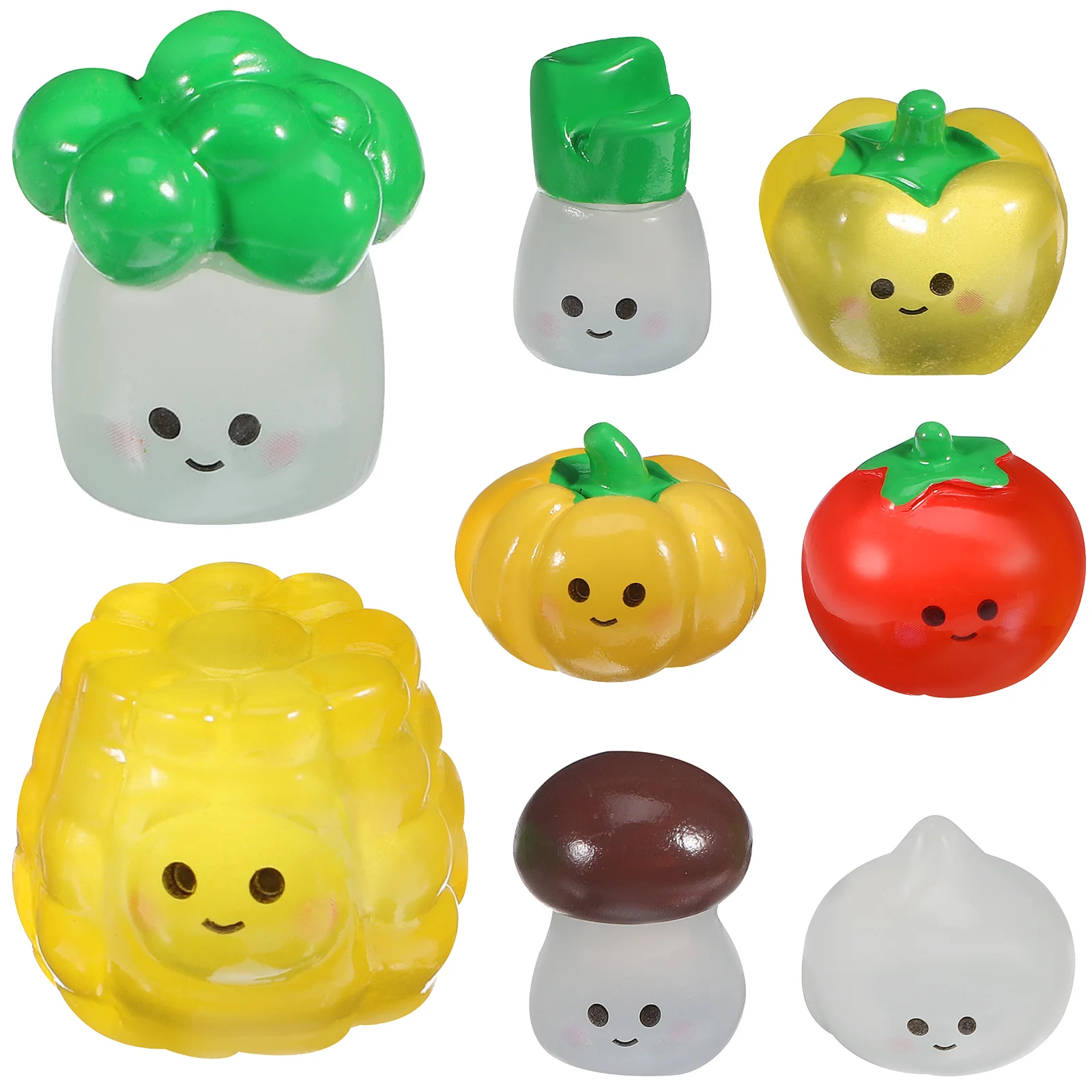 

8 Pcs Little Vegetable Fake Vegetables Garlic Mini Decorations Resin Mushroom Fairy