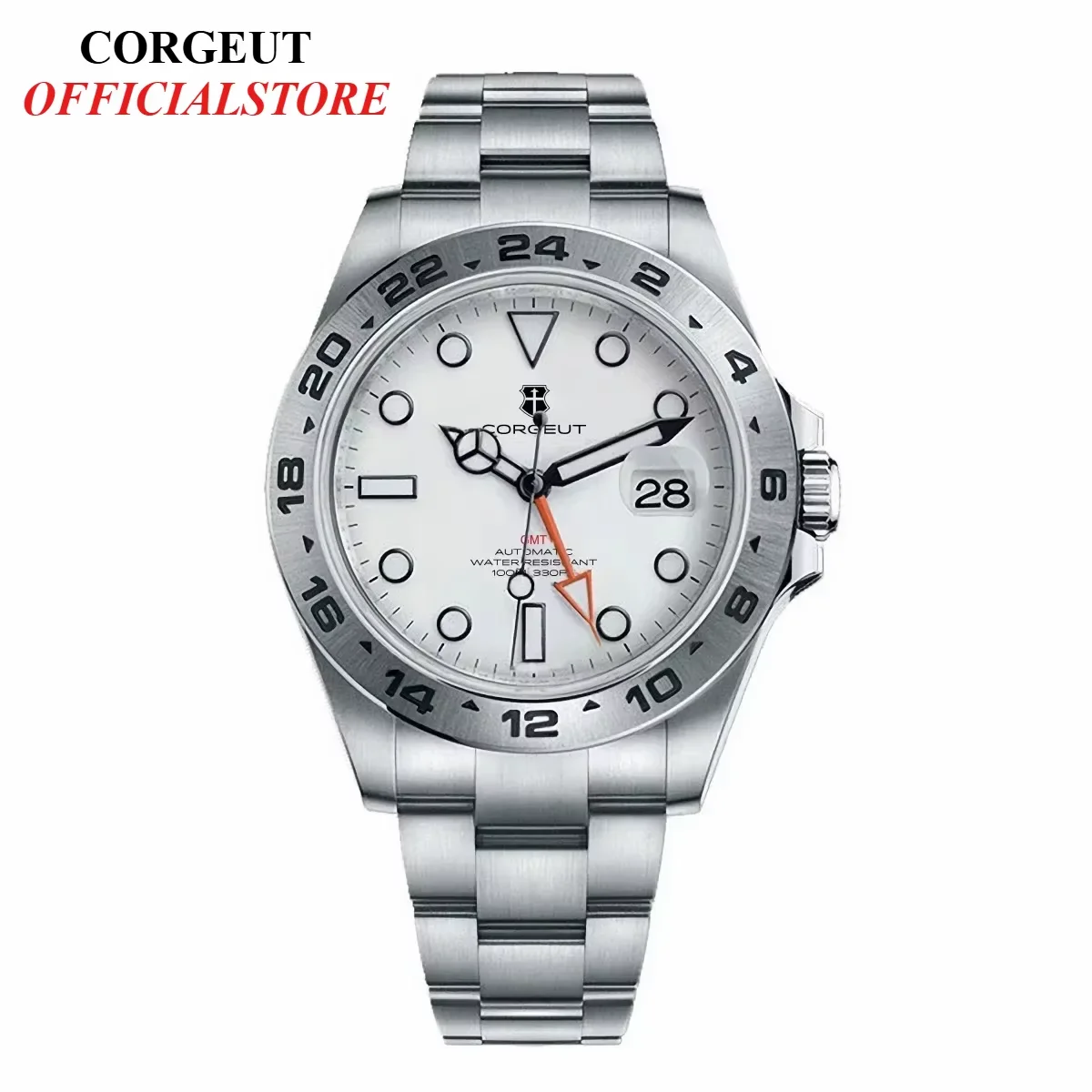 CORGEUT 40MM Automatic Mechanical Watch High-end Business Casual Men's Watch 6001GMT Wristwatch 100 Meter Water Resistant