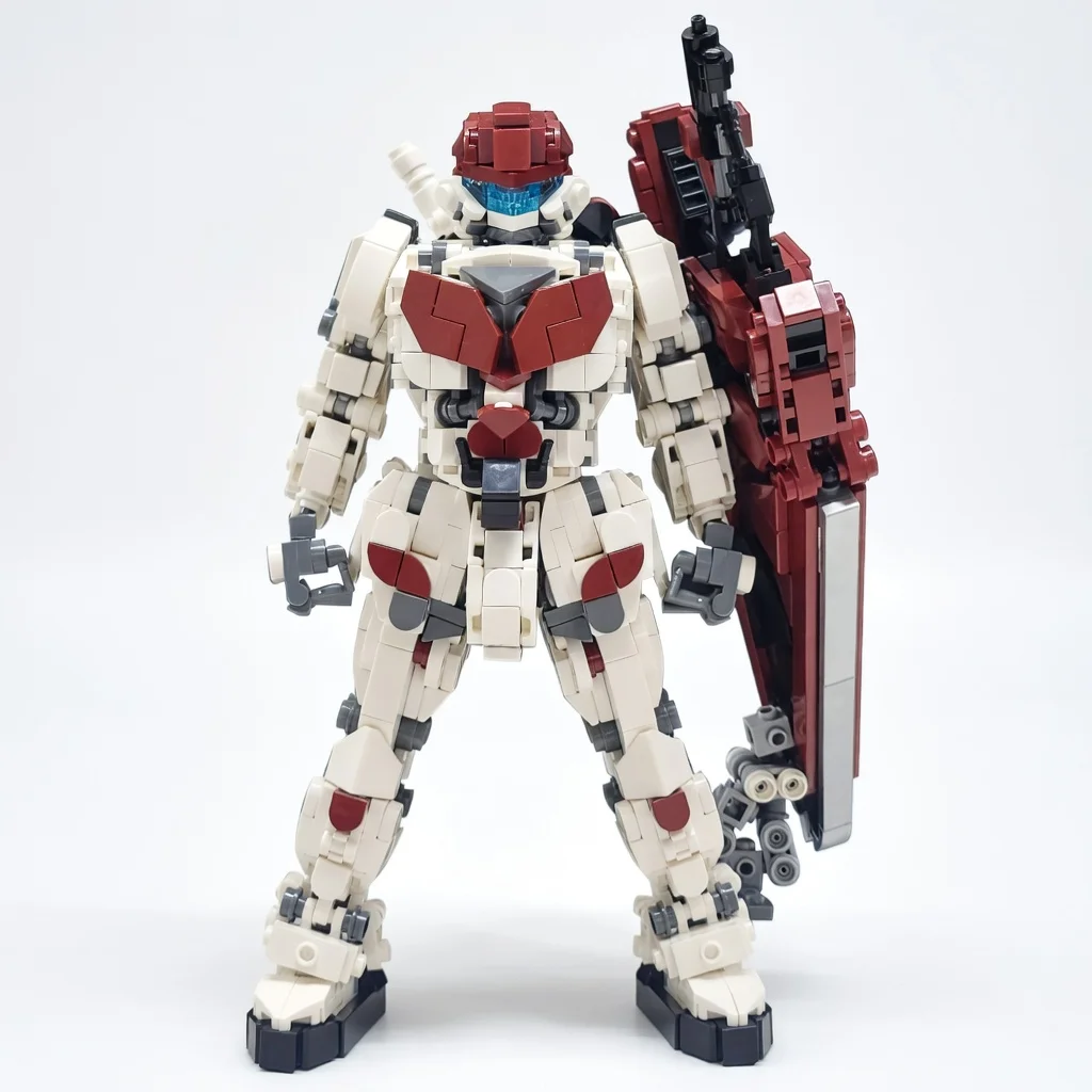 

MOC Red Mecha Robot Building Blocks Sci-Fi Tactical Armor Bricks Model DIY Assembly Adult Collection Gift Desktop Decor
