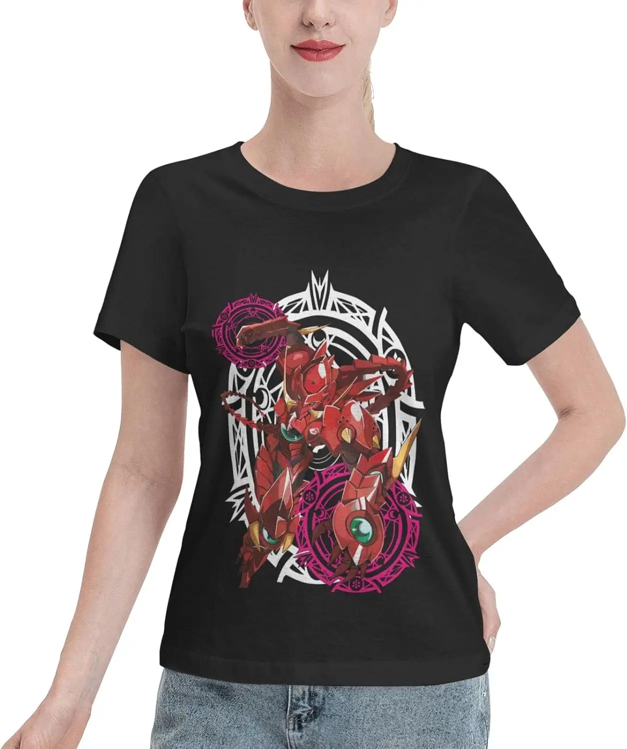 

Anime High School DxD Rias Gremory T Shirt Womens Summer Cotton Tee Round Neck Tops Casual Short Sleeve Shirts