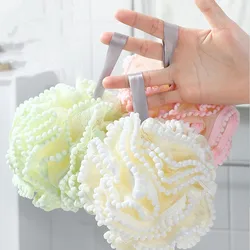 Bolas de esponja de baño de malla suave, cepillo de limpieza de la piel, esponja de ducha, limpiador corporal, depuradores exfoliantes, accesorios de baño de flores