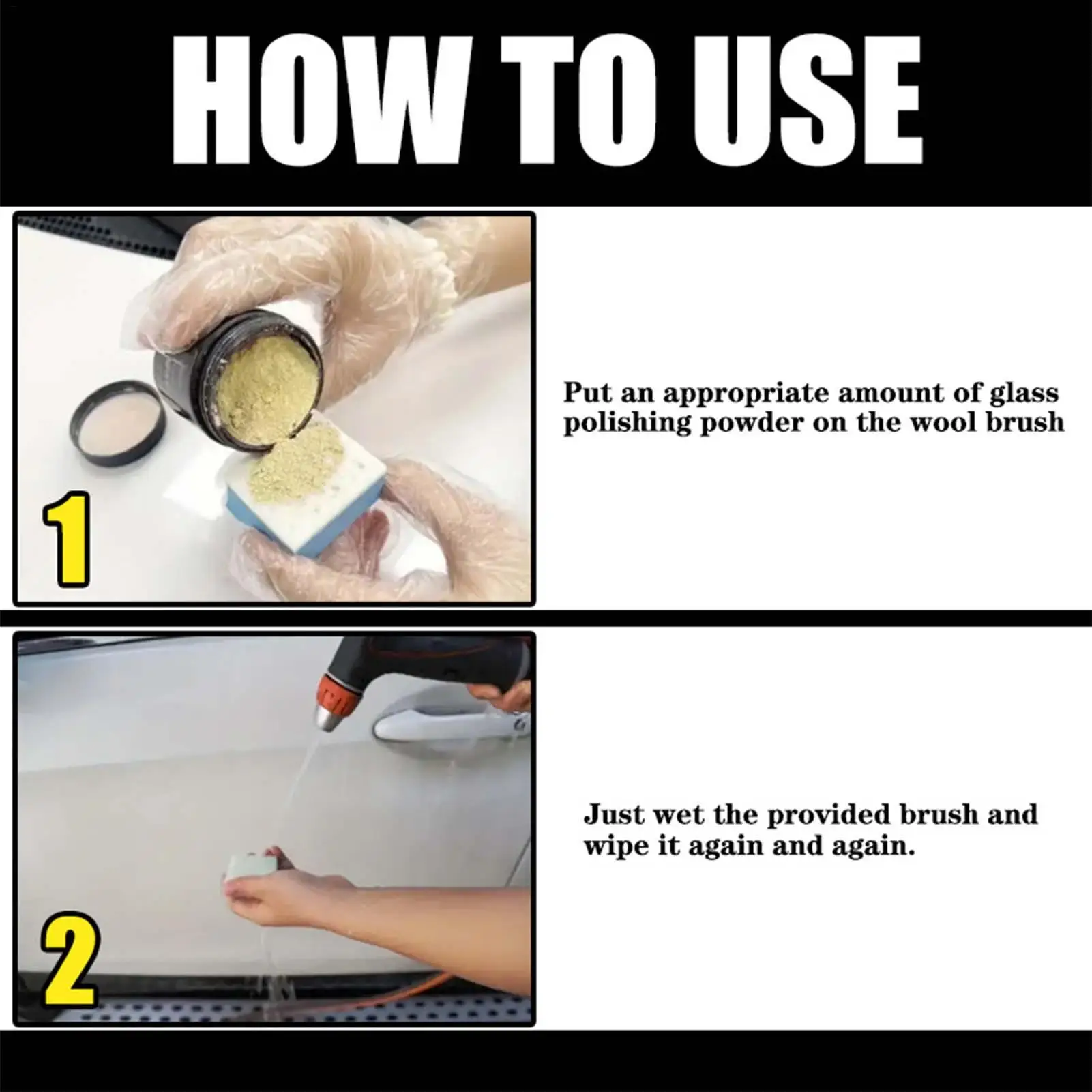 Glass Scratch Remover Glasses Scratch Remover Window Cleaner Washing Powder Car Glass Cleaning Powder Safe Windshield