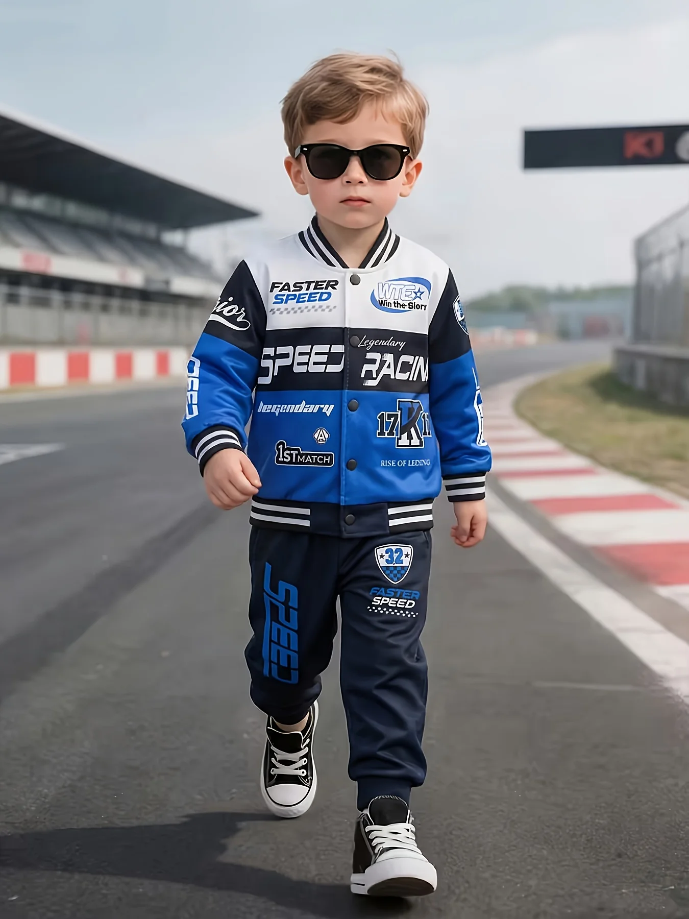 Cool Style Racing Element Boys Varsity Jacket Pants Set New Arrival