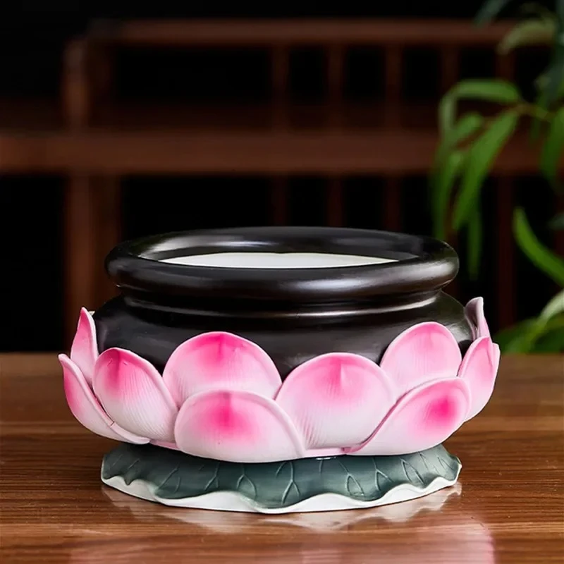 Buddha Hall Offer Table Ceramics Holy Water Cup Traditional Buddhism Fruit Dish Supplies Creativity Home Decoration Craft