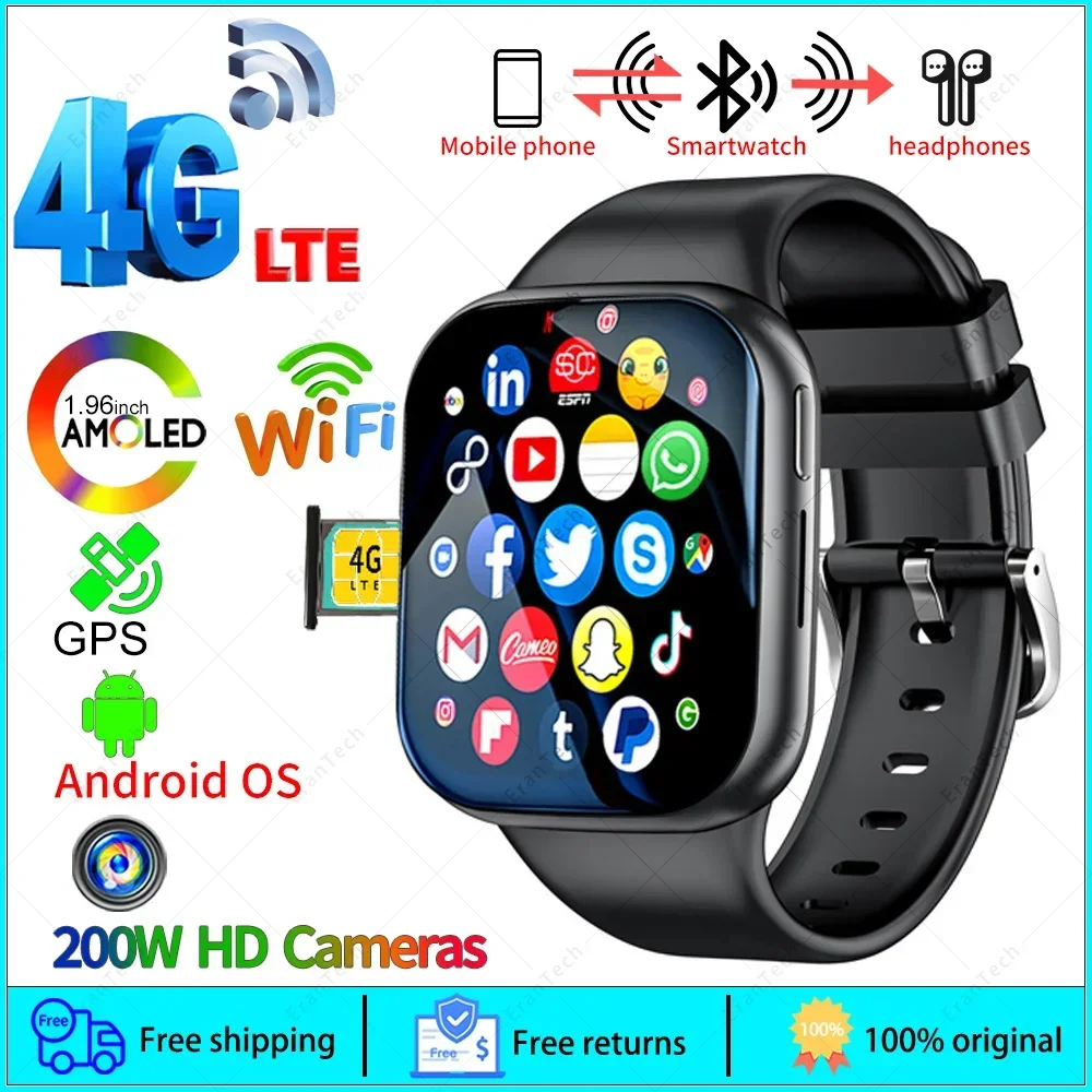 

2024 New Premium 4G Smart Watch - Android System, SIM Call/GPS/HD Cam. 2G/4G SIM & WIFI for Fast Internet. for All.