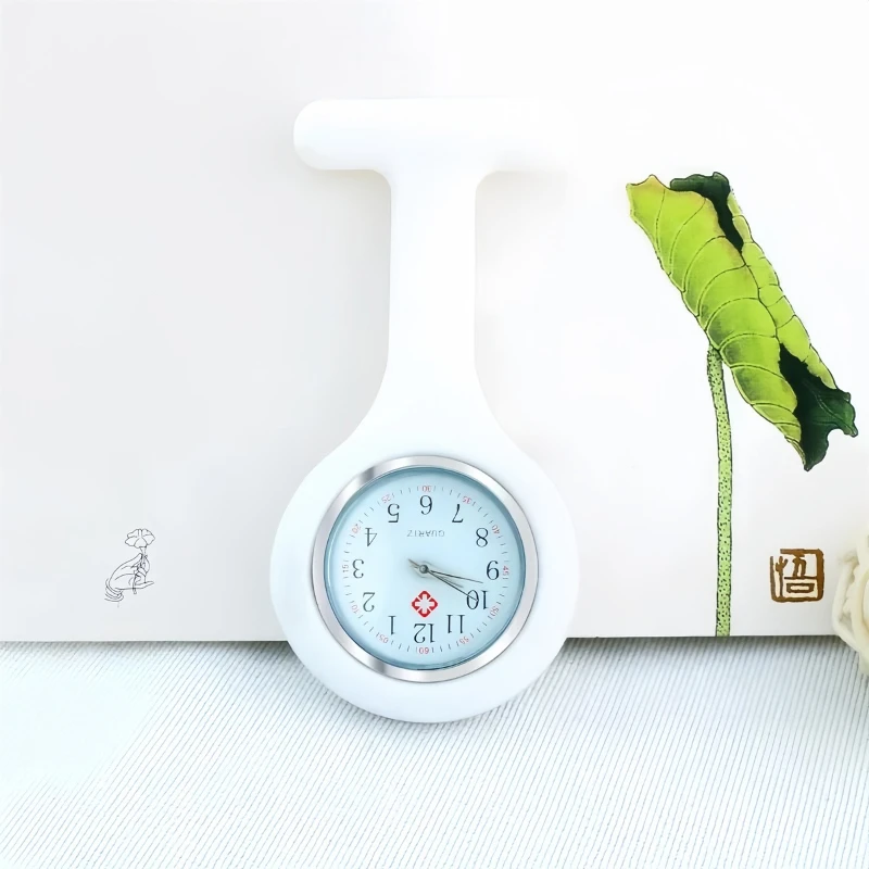 Silicone Nurse Fob Watch, Clip‑on Brooch Quartz Pocket Watch, Medical Hanging Watch for Doctor Nurse Work Uniform Accessories