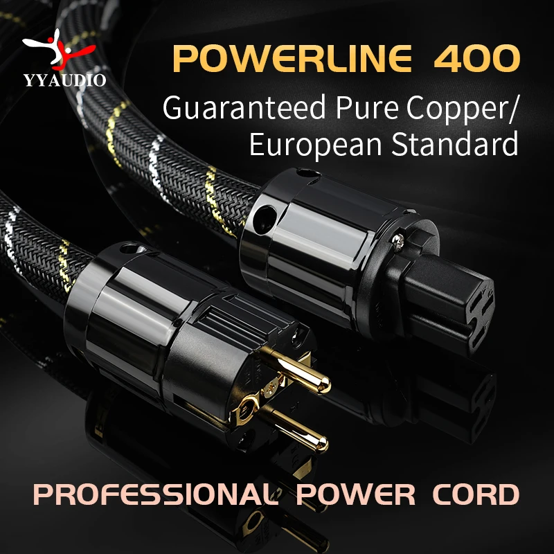 Câble d'alimentation YYAUDIO HIFI, haute qualité, norme EU/US, fiche d'alimentation plaquée rhodium, OCC haute pureté avec filtre pour amplificateur TV