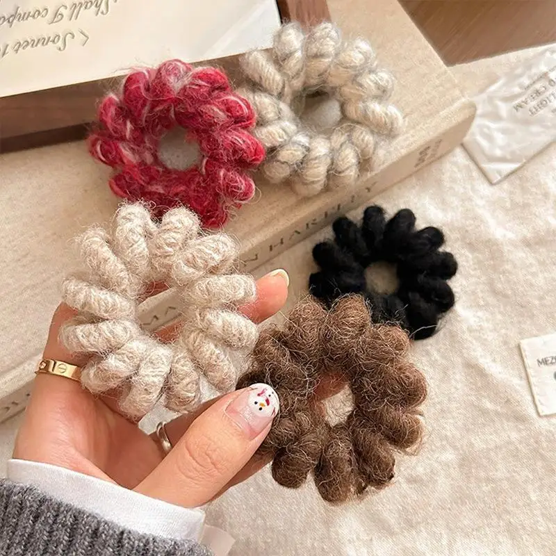 

Colorful Plush Braided Hair Ties for Women Girls Autumn/Winter High Elasticity Ponytail Headband Korean Fashion Hair Accessories