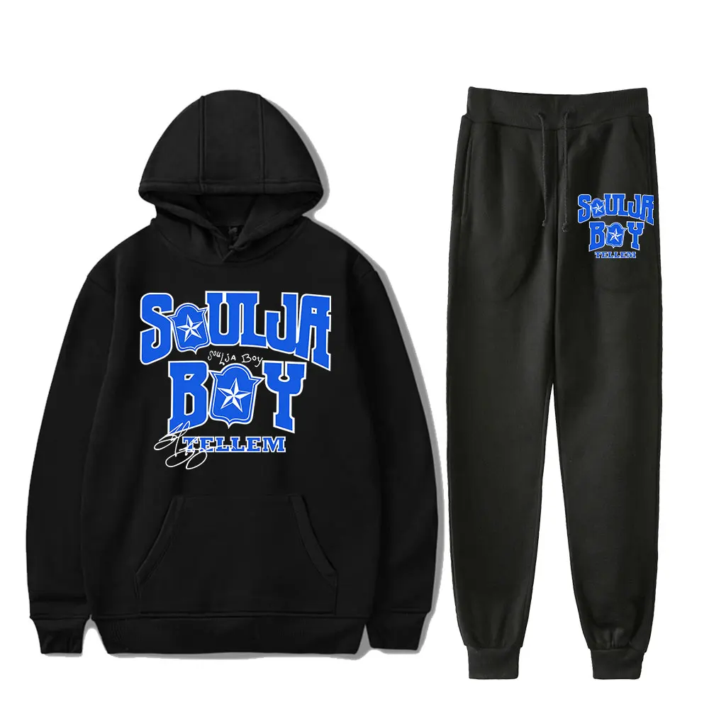 Soulja Boy Tellem Signed Vintage 90s PULLOVER HOODIE Merch Hoodies Set Men Women Hoodies Pants Two-Piece