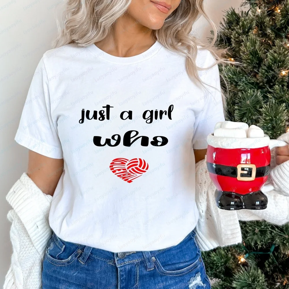 Just A Girl Who Loves Volleyball - Casual Fashion Fun Crazy Classic Short-Sleeved T-Shirt for Both Men and Women
