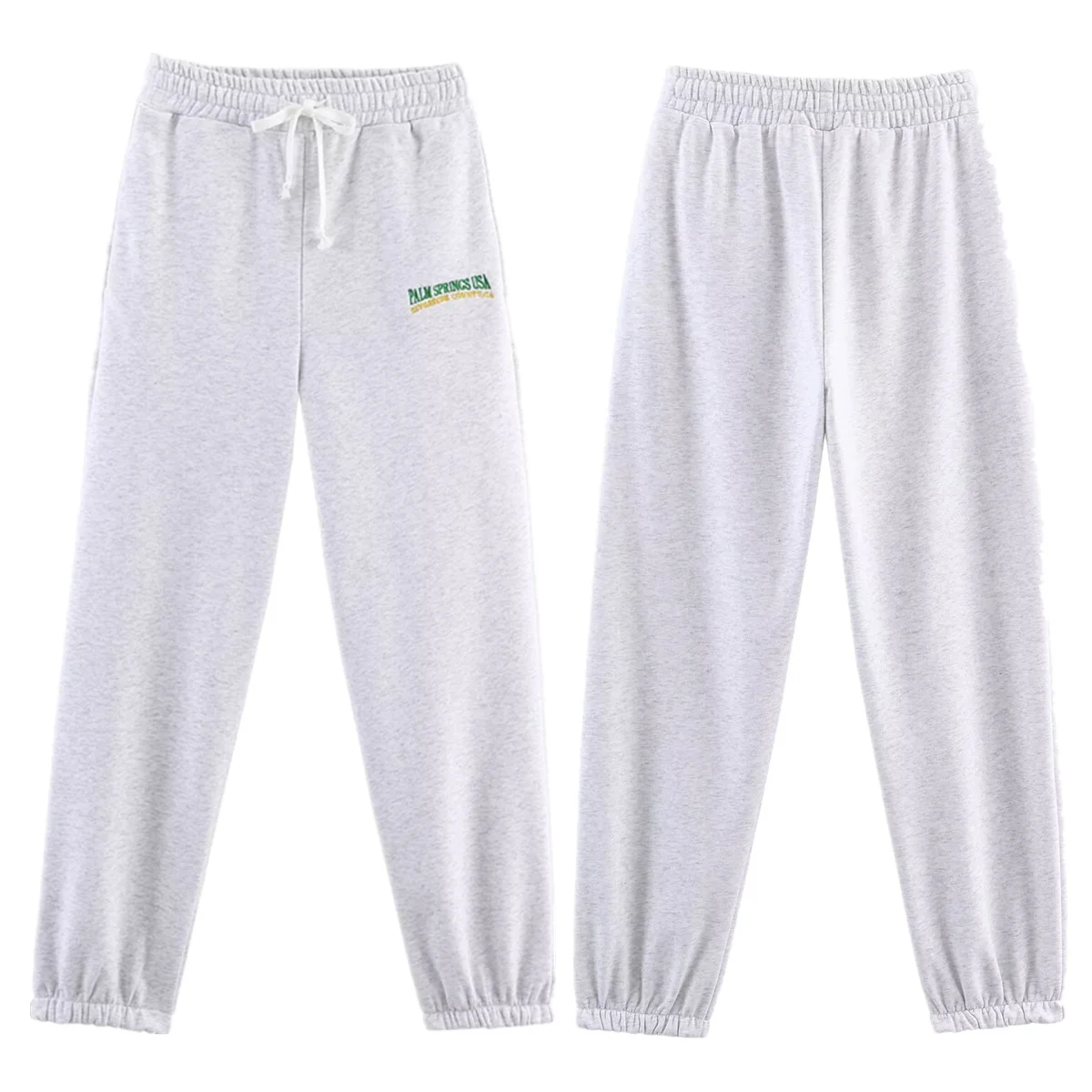 

Jenny&Dave Autumn Winter Women's Pants American Retro Letter Embroidery Casual Trousers Drawstring Loose Sweat Pants Women Jogge