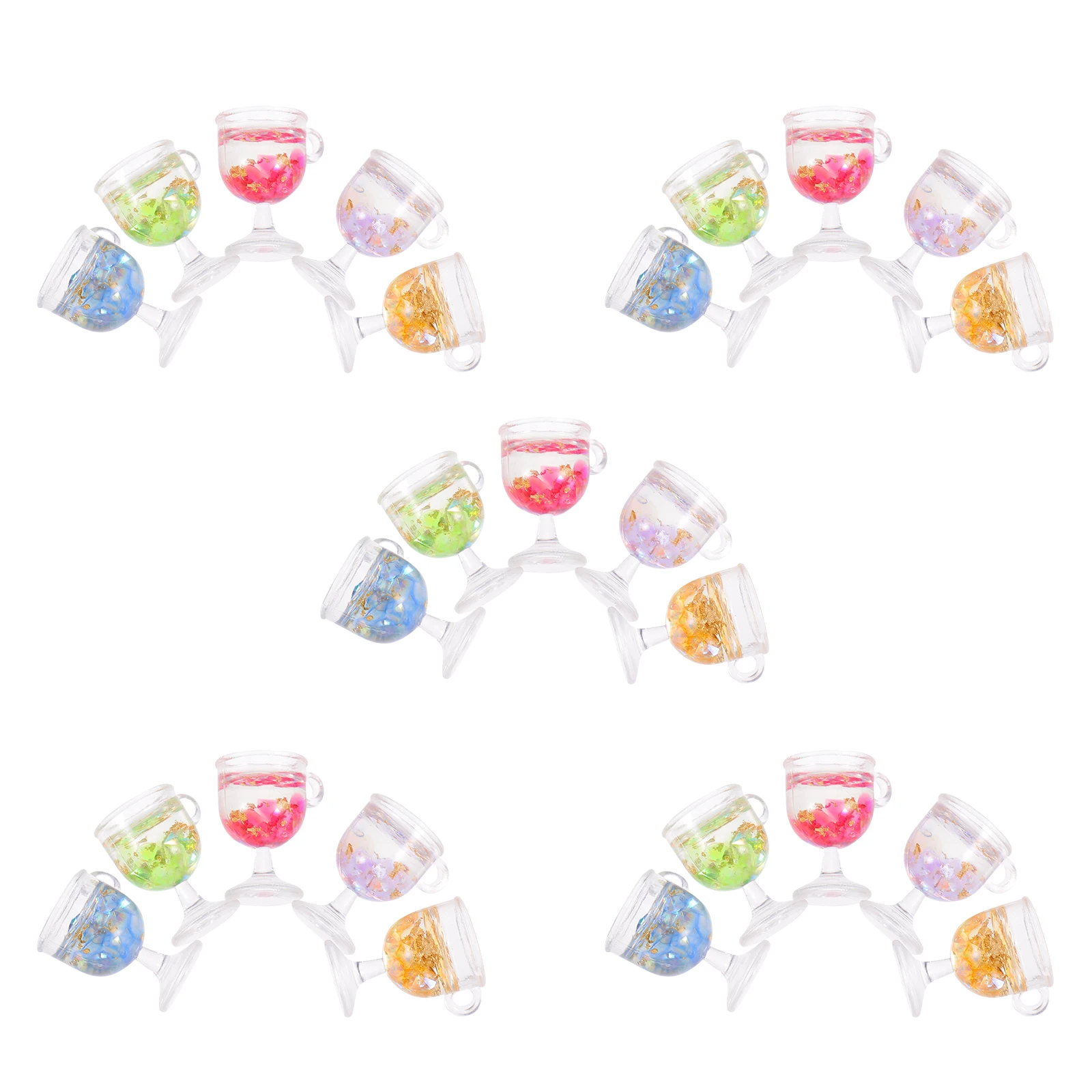 

25 Pcs Simulated Juice Earrings Goblet Charm for Necklace Rhinestones Charms Necklaces