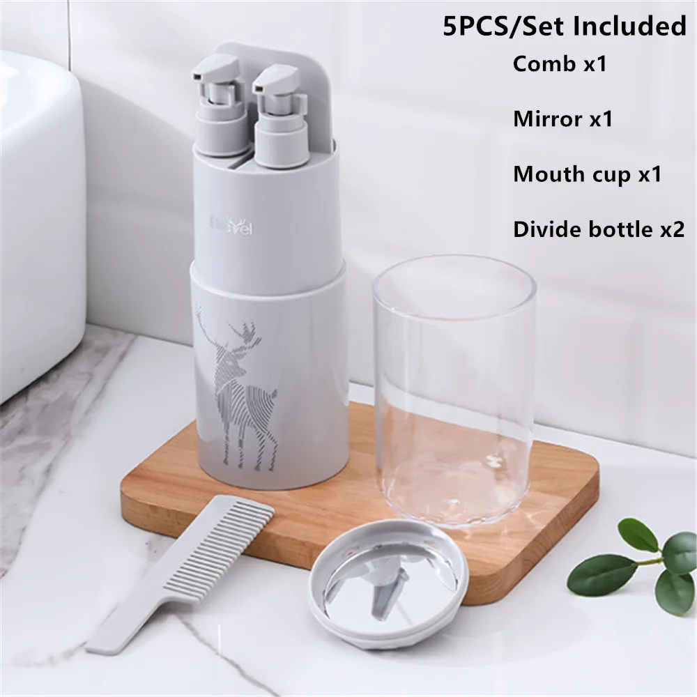 Portable Travel Wash Set Toothpaste Shampoo Storage Bottle Bathroom Multifunction Creative Travel Cup Toothbrush Organizer Box