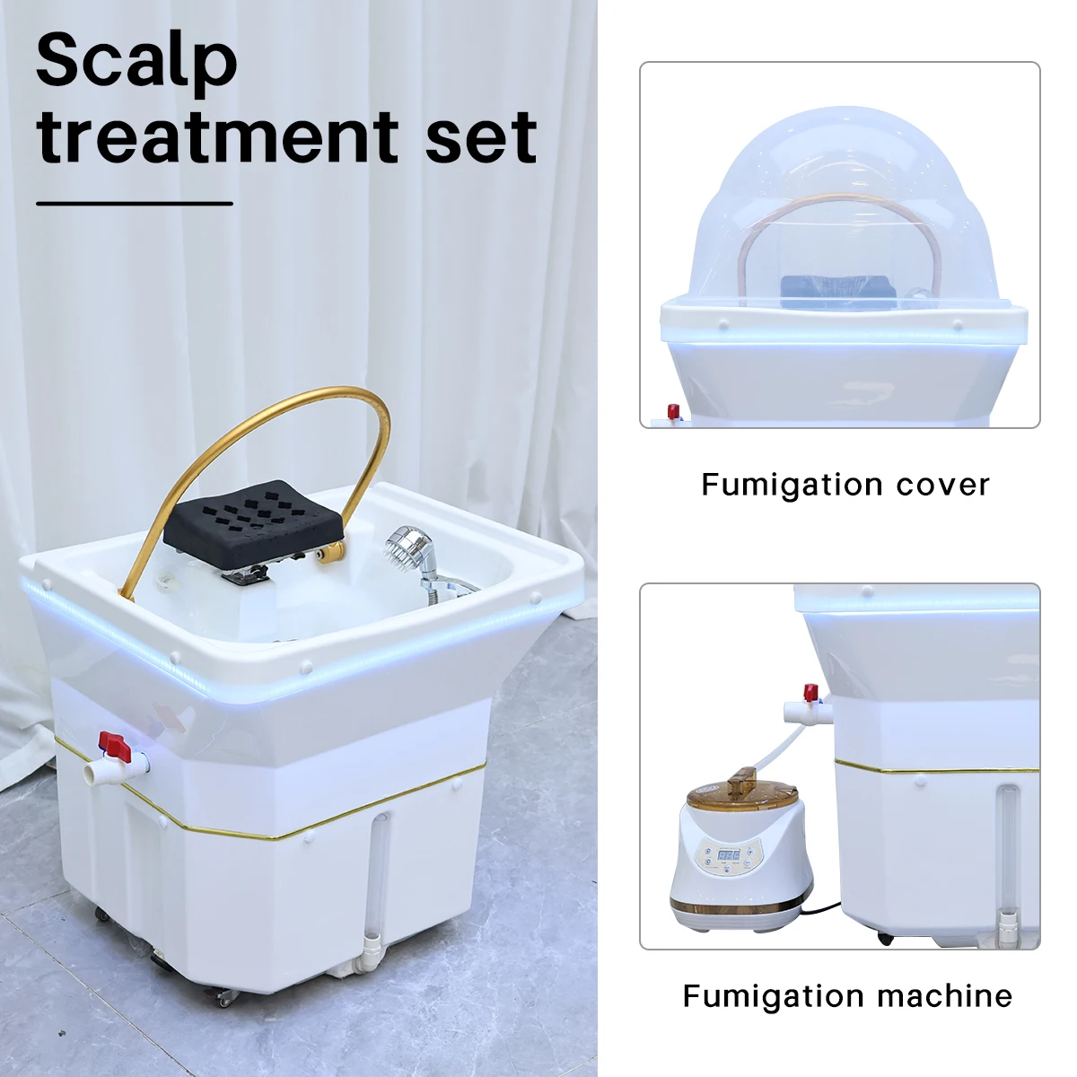 حوض شامبو محمول بنموذج عادي ياباني، حوض شامبو للشعر والرأس، حوض شامبو سبا