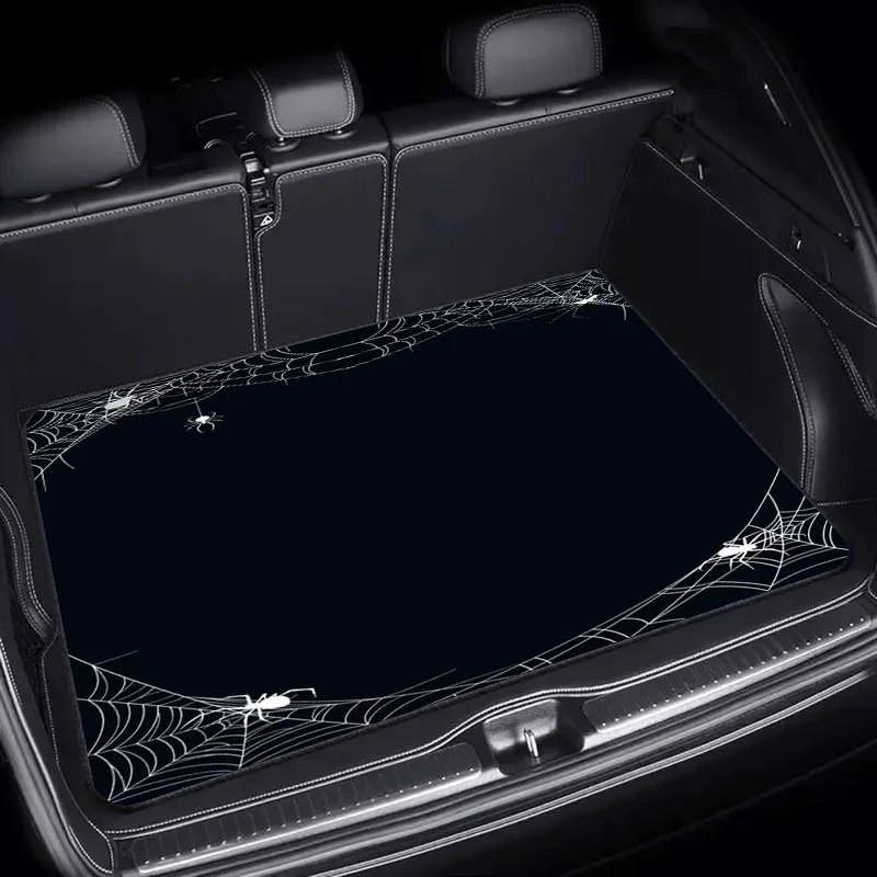 One Halloween-Themed Spider Web Mat For Car Trunks, Measuring 29.53X39.37 Inch, Made From Sturdy Material, Suitable For Sedans A