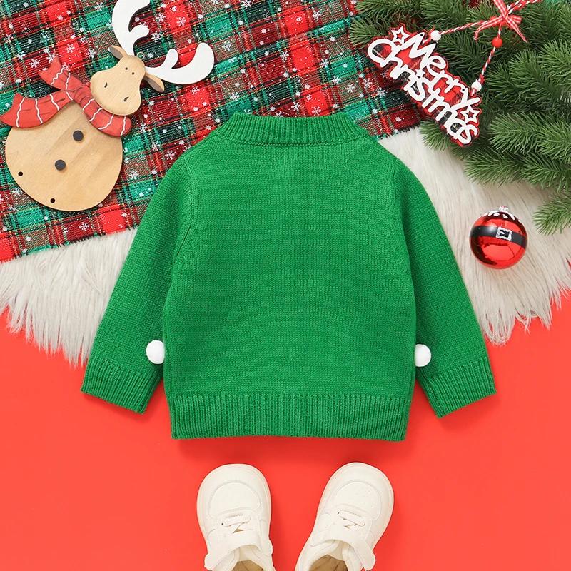 Christmas Newborn Baby Sweater Knit Infant Boys Girls Cardigan Long Sleeve Child Xmas Clothes Tops jumper Cute Cartoon Outerwear