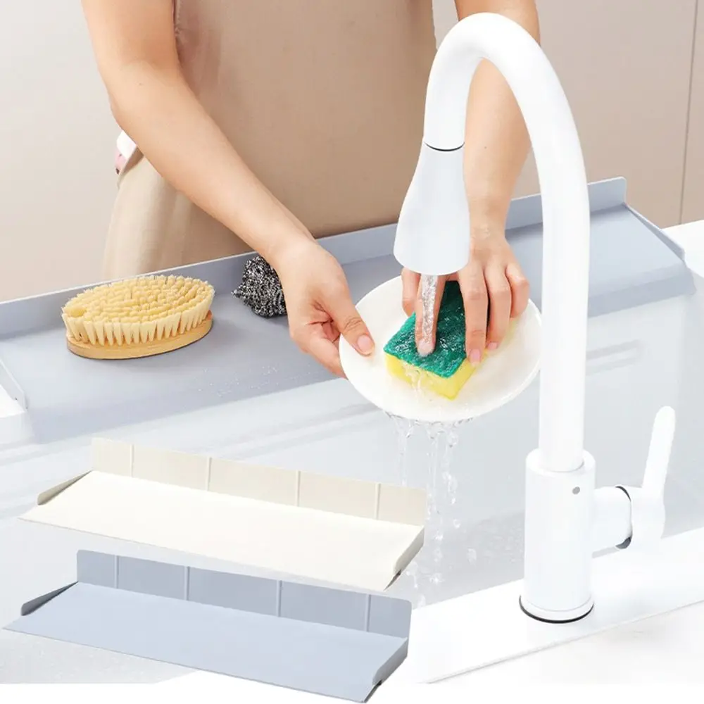Non-Slip Sink Splash Guard Suction Cups Wide Coverage Kitchen Waterproof Screen Multifunction Optimized Height Sink Draining Mat